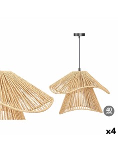 Suspension 24B513 Noir Naturel Métal Papier 40 W 41 x 30 x 41 cm (4 Unités)