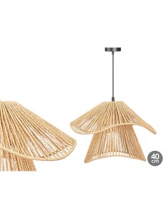 Suspension 24B513 Noir Naturel Métal Papier 40 W 41 x 30 x 41 cm (4 Unités) 2