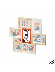 Cadre photo 411408H Multicouleur Métal Bois MDF (6 Unités)
