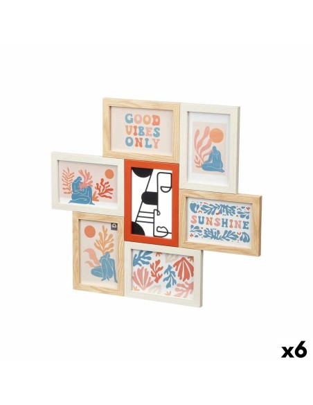 Cadre photo 411408H Multicouleur Métal Bois MDF (6 Unités)