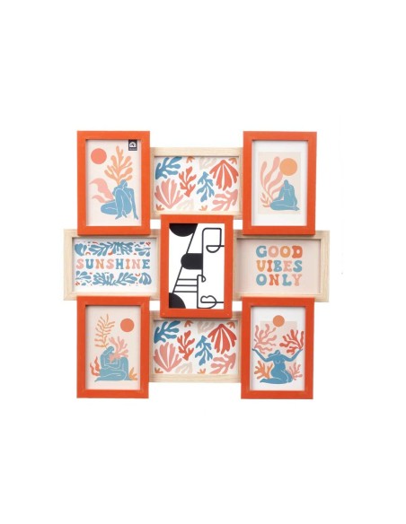 Cadre photo 411408B Multicouleur Métal Bois MDF (6 Unités)