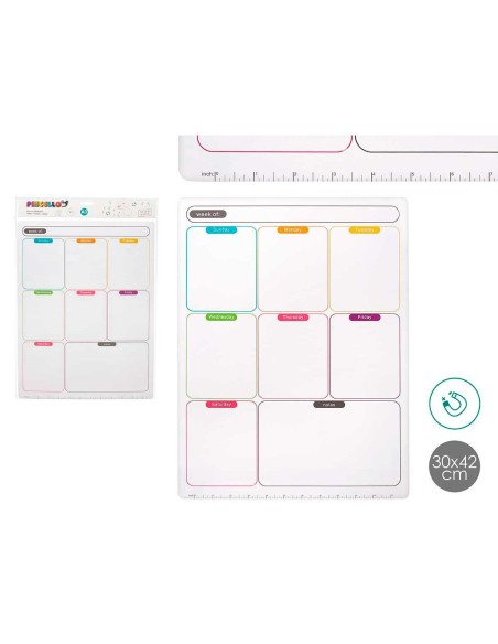 Aimants Pincello 424 Blanc 33,5 x 48 x 0,5 cm Frigo A3 (12 Unités)