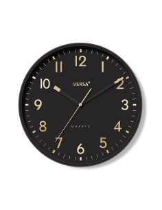 Horloge Murale Versa Noir Plastique 4 x 30 x 30 cm
