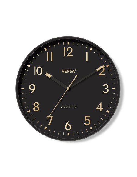 Horloge Murale Versa Noir Plastique 4 x 30 x 30 cm