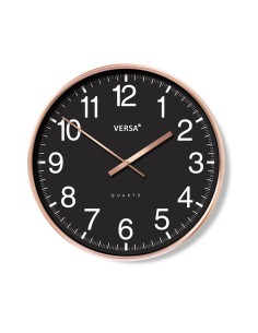 Horloge Murale Versa Noir Plastique 4,3 x 30 x 30 cm