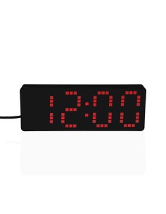 Pendule Réveil Versa Noir Rouge