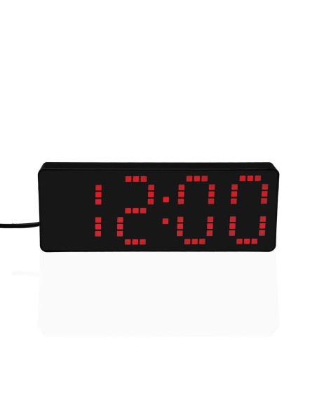 Pendule Réveil Versa Noir Rouge