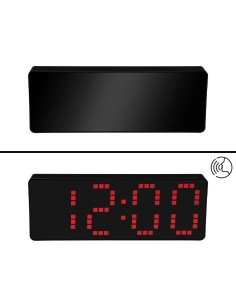 Pendule Réveil Versa Noir Rouge 2