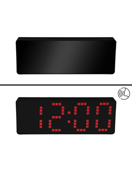 Pendule Réveil Versa Noir Rouge