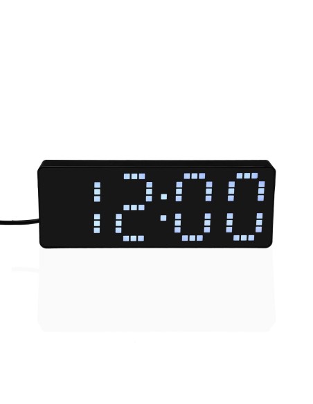 Pendule Réveil Versa Blanc Noir