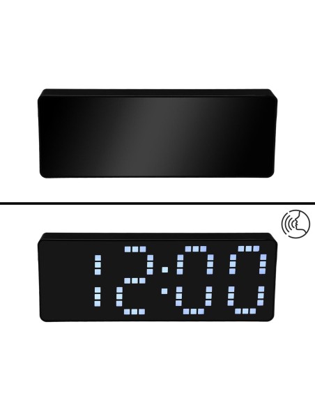 Pendule Réveil Versa Blanc Noir
