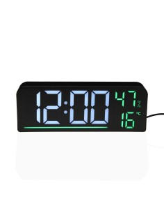 Pendule Réveil Versa Blanc Noir Vert