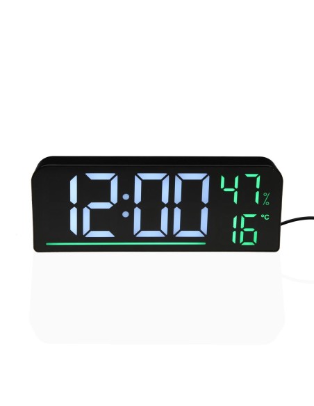 Pendule Réveil Versa Blanc Noir Vert