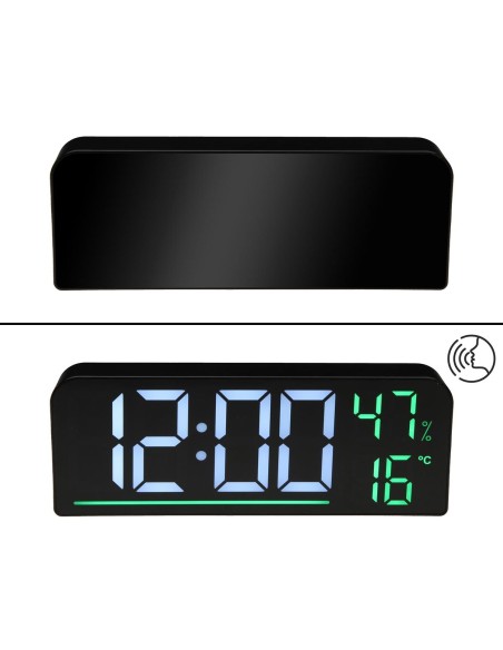 Pendule Réveil Versa Blanc Noir Vert