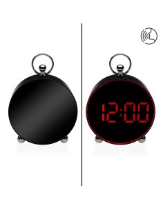 Pendule Réveil Versa Noir Rouge 2