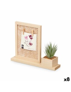 Cadre photo 411096 Naturel Plastique Bois MDF (8 Unités)