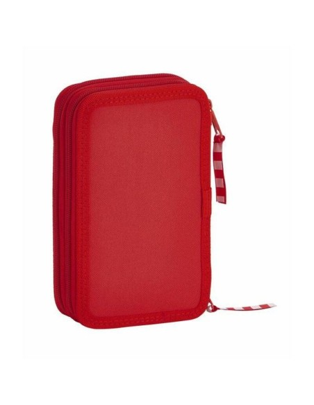 Plumier double Real Sporting de Gijón Rouge 12.5 x 19.5 x 4 cm (28 Pièces)