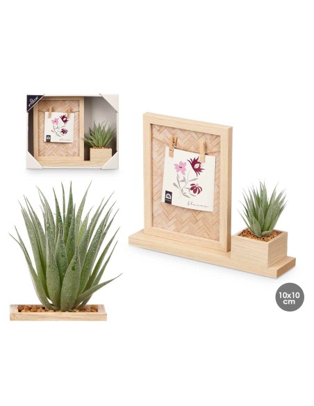 Cadre photo 411096 Naturel Plastique Bois MDF (8 Unités)