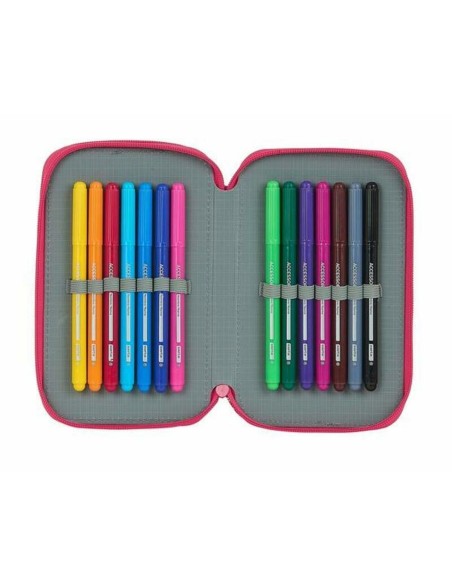 Plumier double BlackFit8 M854 Rose 12.5 x 19.5 x 4 cm (28 Pièces)