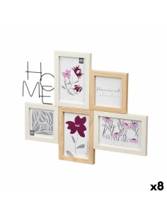 Cadre photo 411408K Naturel Métal Bois MDF (8 Unités)