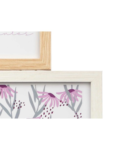 Cadre photo 411408K Naturel Métal Bois MDF (8 Unités)