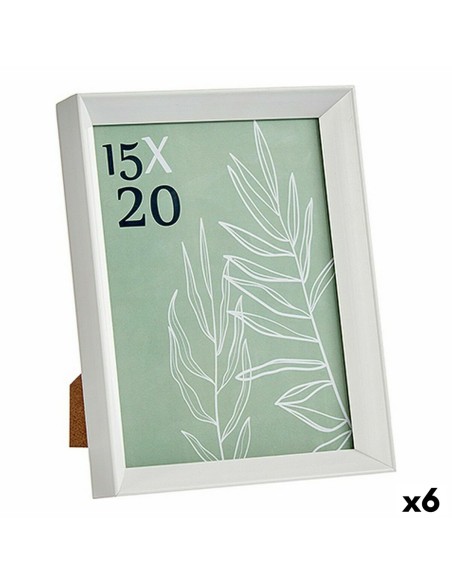 Cadre photo WPC0235MG-3-WH Blanc verre Plastique (6 Unités)