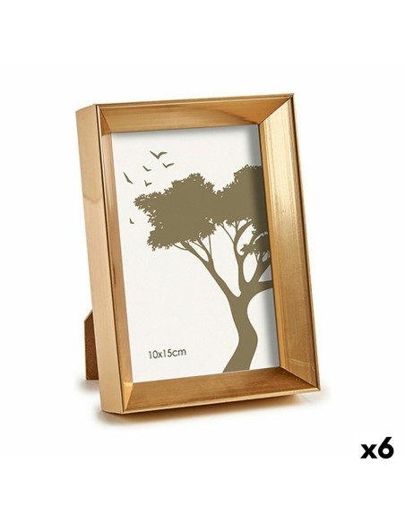 Cadre photo WPC0235MG-1 Doré verre Plastique (6 Unités)