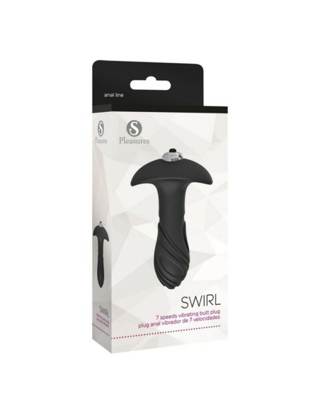 Plug Anal S Pleasures Swirl Noir Noir/Argenté