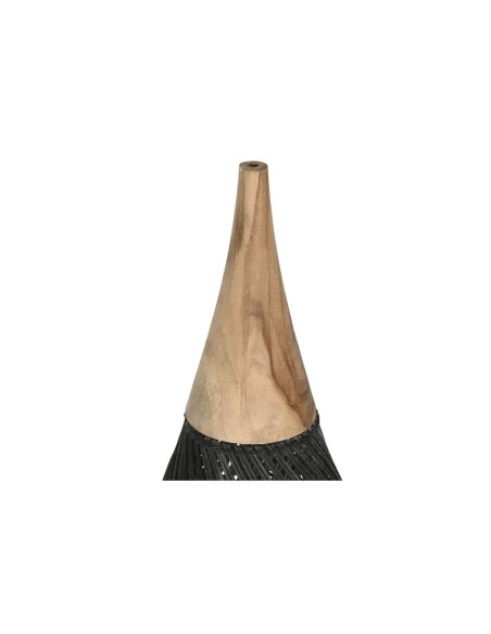 Écran de lampe Home ESPRIT Noir Bambou bois de teck 35 x 35 x 85 cm (2 Unités)