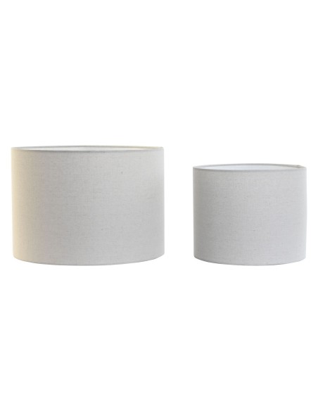 Écran de lampe Home ESPRIT Beige Lin Métal 40 x 40 x 28 cm (2 Unités)