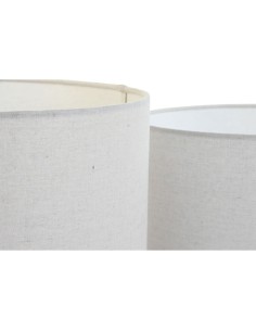 Écran de lampe Home ESPRIT Beige Lin Métal 40 x 40 x 28 cm (2 Unités) 2