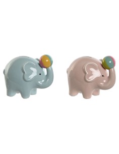 Tirelire Home ESPRIT Dolomite Eléphant 17 x 11 x 14,5 cm (2 Unités)