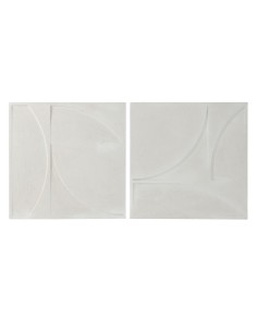 Décoration murale Home ESPRIT Blanc Moderne 80 x 4 x 80 cm (2 Unités)