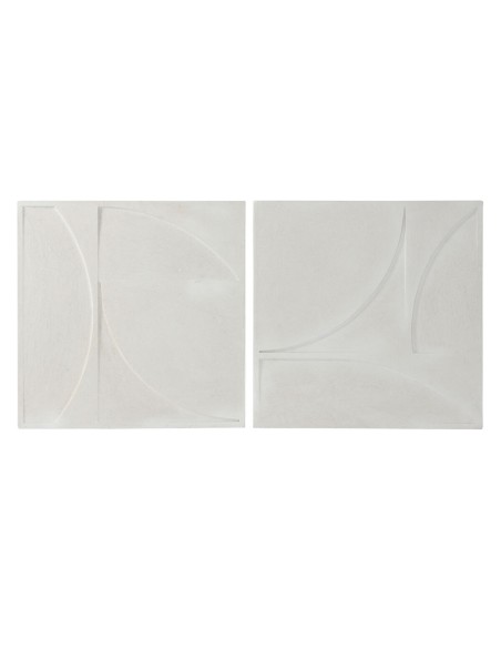 Décoration murale Home ESPRIT Blanc Moderne 80 x 4 x 80 cm (2 Unités)
