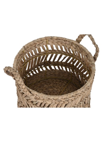 Set de basket Home ESPRIT Naturel Métal Fibre naturelle (3 Pièces)