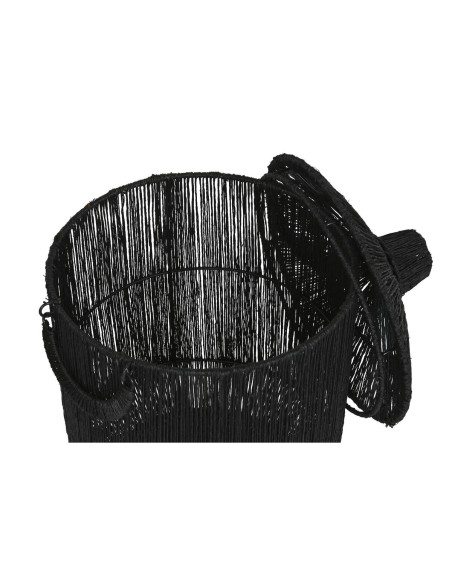 Set de basket Home ESPRIT Noir Jute Métal (2 Pièces)