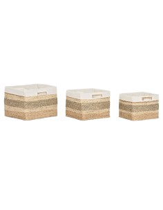 Set de basket Home ESPRIT Naturel Herbier marin Tropical (3 Pièces)