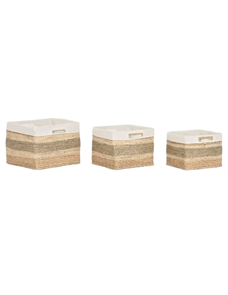 Set de basket Home ESPRIT Naturel Herbier marin Tropical (3 Pièces)