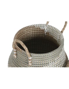 Set de basket Home ESPRIT Orange Naturel Herbier marin Tropical (2 Pièces) 2