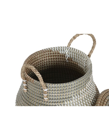 Set de basket Home ESPRIT Orange Naturel Herbier marin Tropical (2 Pièces)