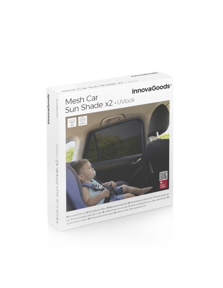Parasol de Voiture en Maille UVlock InnovaGoods Pack de 2 unités