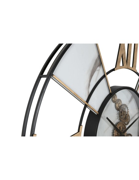 Horloge Murale Home ESPRIT Blanc Noir Doré Métal 142 X 9 X 142 cm