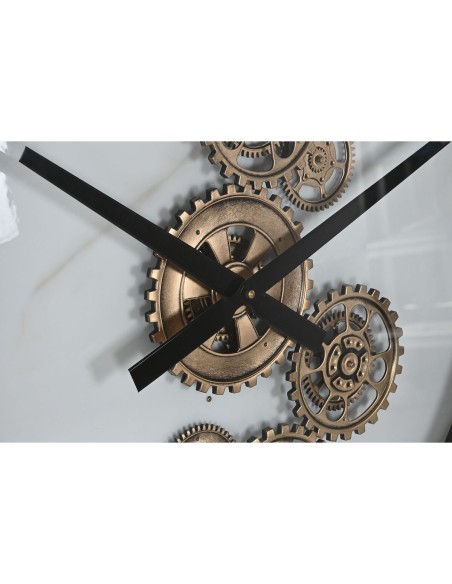 Horloge Murale Home ESPRIT Blanc Noir Doré Métal 142 X 9 X 142 cm