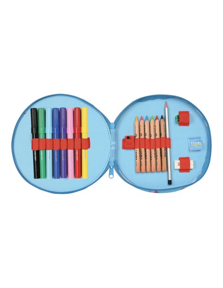 Pochette crayons Cleo & Cuquin Good Night Rond Bleu (18 Pièces)