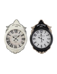 Horloge Murale DKD Home Decor Blanc Noir Verre Fer 61 x 6 x 89 cm (2 Unités)