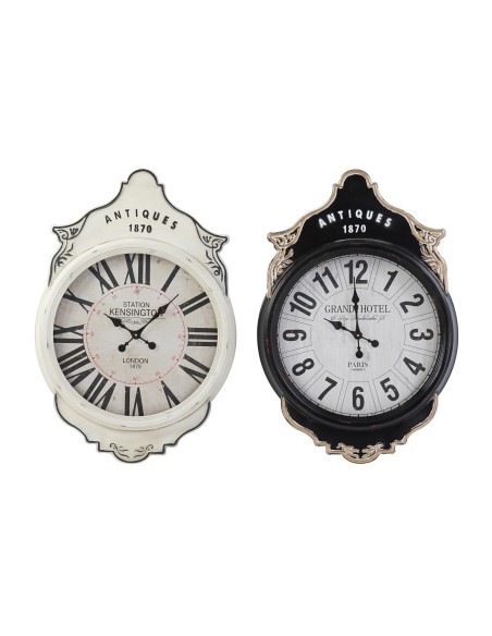 Horloge Murale DKD Home Decor Blanc Noir Verre Fer 61 x 6 x 89 cm (2 Unités)