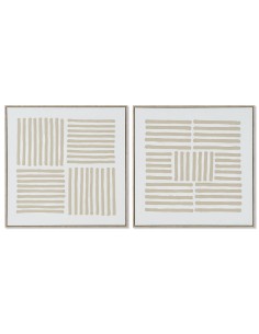 Cadre Home ESPRIT Blanc Beige Scandinave 83 x 4,5 x 83 cm (2 Unités)