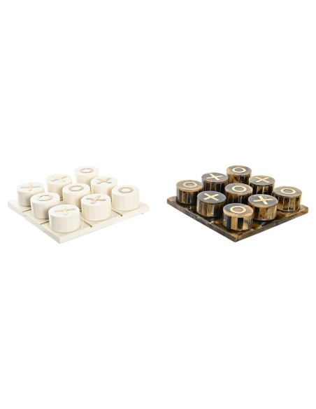 Figurine Décorative DKD Home Decor Jeu de société 20,5 x 20,5 x 5 cm Blanc Ambre Métallisé Moderne