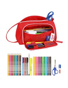 Trousse Scolaire avec Accessoires Sevilla Fútbol Club Rouge (32 Pièces) 2