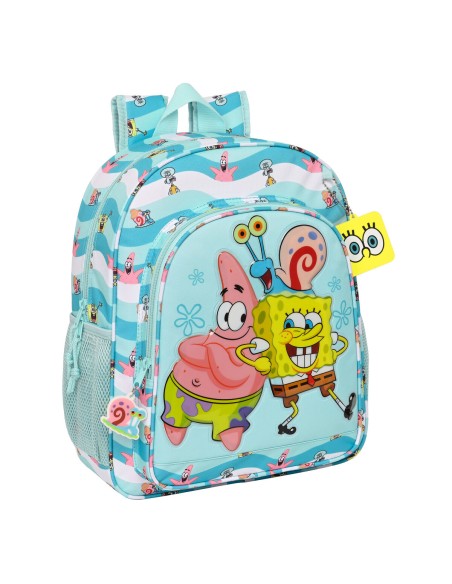 Cartable Spongebob Stay positive Bleu Blanc 32 x 38 x 12 cm